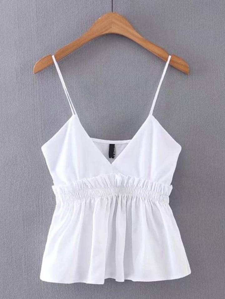 Shein V-cut Frill Trim Cami Top