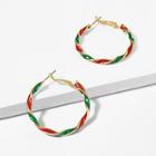 Shein Two Tone Spiral Hoop Earrings