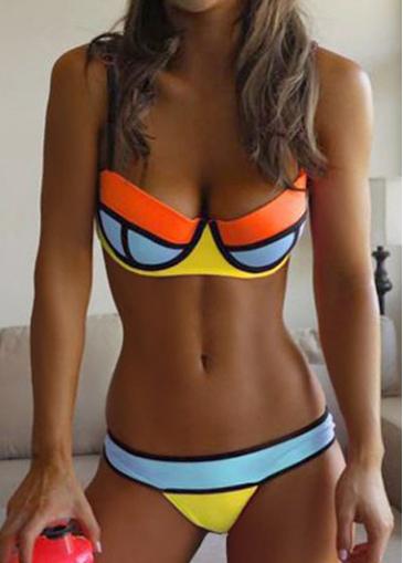 Rosewe Push Up Padded Colorful Bikini Set