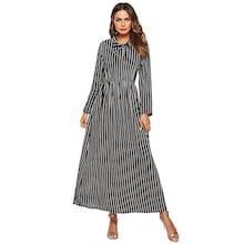Shein Tie Neck Stripe Longline Dress