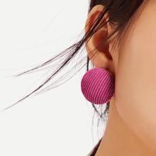 Shein Ribbed Round Stud Earrings