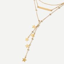 Shein Star & Bar Detail Layered Chain Necklace
