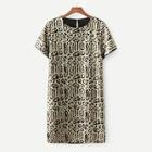 Shein Leopard Pattern Sequin Tunic Dress