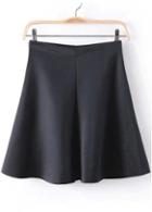 Rosewe Simple A Line Design High Waist Skirt Black
