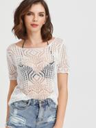 Shein Hollow Out Sheer Crochet Top