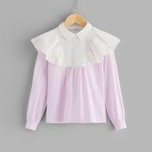 Shein Girls Button Front Striped Shirt