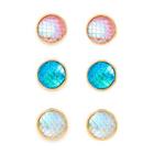 Shein Scale Design Round Stud Earring Set