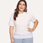 Shein Plus Eyelet Embroidered Trim T-shirt