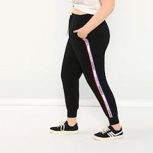 Shein Plus Lettering Tape Side Sweatpants
