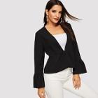 Shein Bell Sleeve Peplum Coat