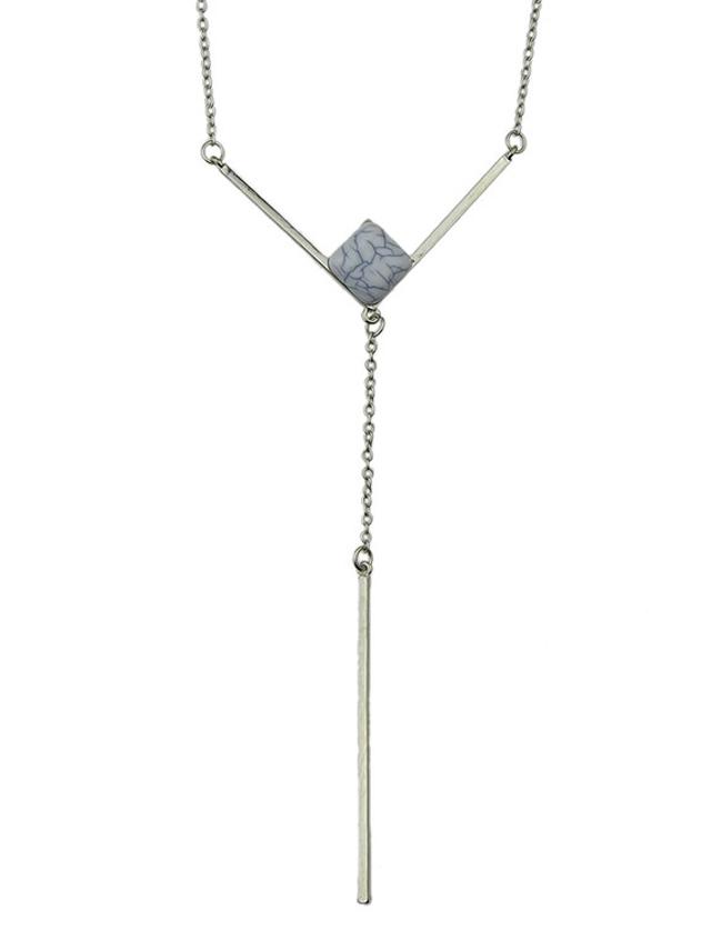 Shein White Plated Long Chain Necklace