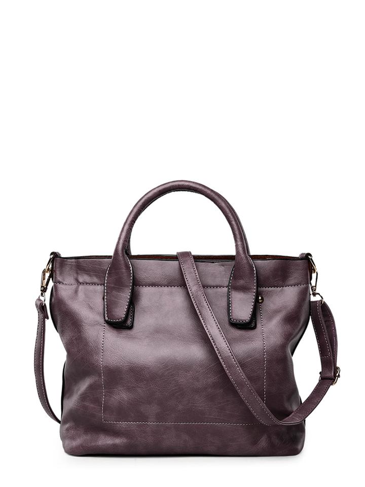 Shein Faux Leather Grab Bag With Adjustable Strap