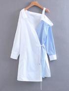 Shein Contrast Cold Shoulder Shirt Dress