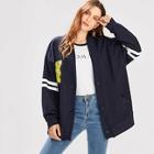 Shein Varsity Striped Letter Print Coat