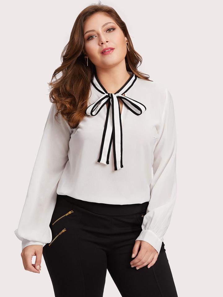 Shein Self Tie Neck Blouse