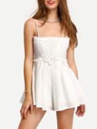 Shein Spaghetti Strap Lace Insert Flare Romper