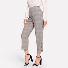 Shein Wide Waistband Plaid Pants