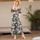 Shein Floral Print Knot Front Top With Skirt