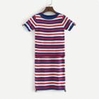 Shein Striped Knit Tee With Skirt