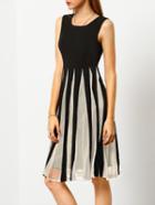 Shein Color-block Coctel Sleeveless Underskirt With Mesh Pleated Dress