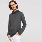 Shein Men Cowl Neck Solid Tee