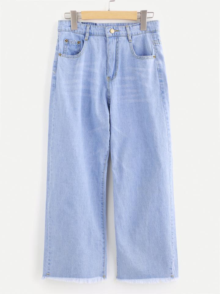 Shein Frayed Hem Boyfriend Jeans