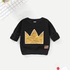 Shein Toddler Boys Crown Pattern Patched Sweatshirt