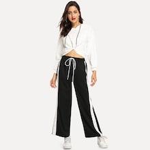 Shein Twist Hooded Sweatshirt With Pants