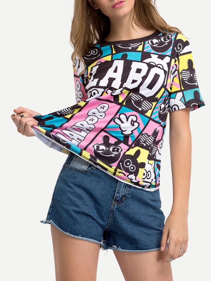 Shein Cartoon Print T-shirt