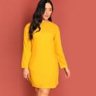 Shein Plus Solid Curved Hem Dress