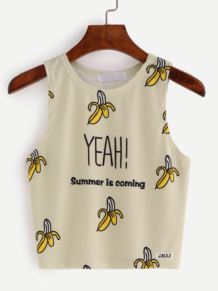 Shein Banana Print Tank Top