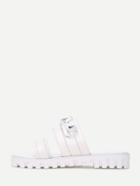 Shein Bow Tie Doulble Strap Flatform Slides - White