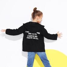 Shein Girls Tab Sleeve Hooded Jacket
