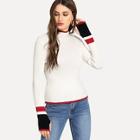 Shein Contrast Trim Mock Neck Jumper