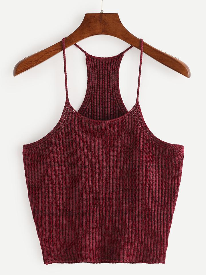 Shein Maroon Spaghetti Strap Tank Top