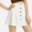 Shein Single Breasted Solid Skirt