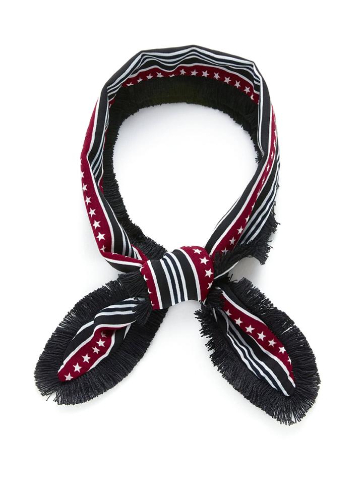 Shein Striped & Star Print Skinny Scarf