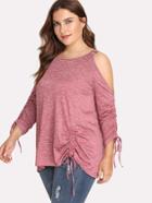 Shein Cold Shoulder Ruched Tee