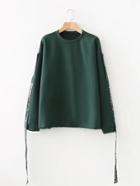 Shein Slogan Strap Raw Hem Sweatshirt