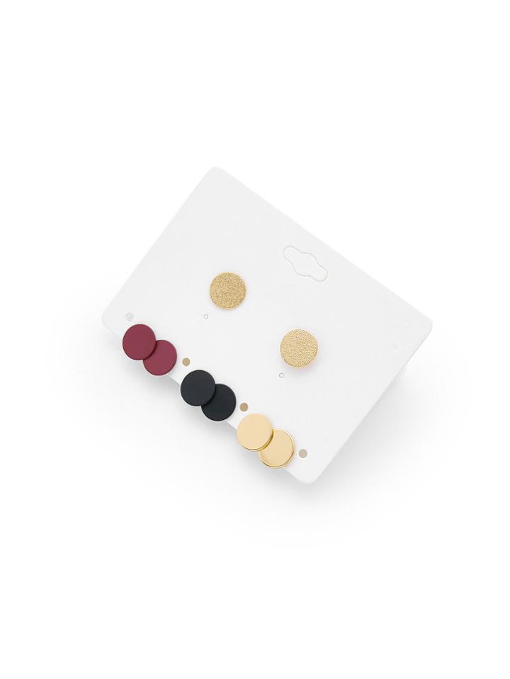 Shein Round Flake Stud Earring Set 4pair