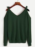 Shein Tie Detail Jersey Jumper