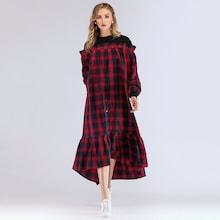 Shein Gingham Ruffle Asymmetrical Dress