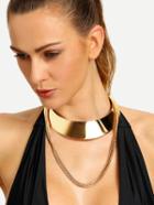 Shein Gold Multilayer Metal Choker Necklace