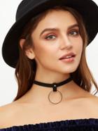Shein Black Band Gold Ring Pendant Choker Necklace