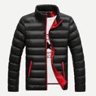 Shein Men Stand Neck Solid Padded Coat