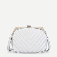 Shein Chevron Detail Clip Top Crossbody Bag