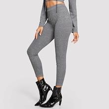 Shein Wide Waistband Ribbed Knit Leggings