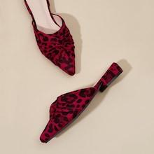 Shein Leopard Print Suede Mule Flats