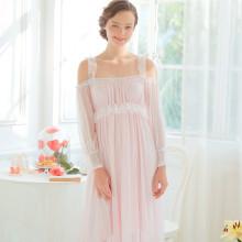 Shein Contrast Lace Pleated Night Dress
