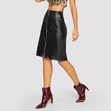 Shein Pocket Patched Zipper Up Skirt